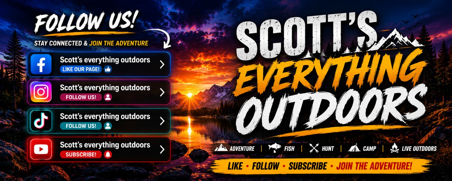 Follow Scott's Everything Outdoors on Facebook, Instagram, TikTok, and YouTube. Like, follow, subscribe, and join the adventure.